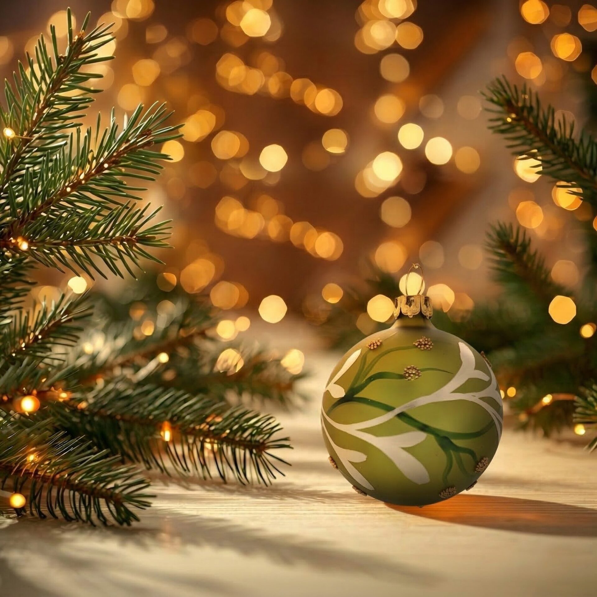 "nature connection" - 6 cm Weihnachtskugeln khaki grün - Image 4