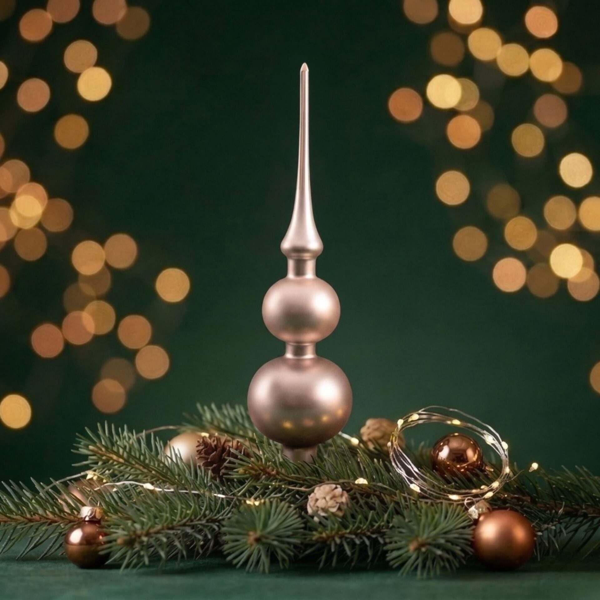 "come together" - Spitze 31 cm | Christbaumschmuck champagner gold – Bild 2