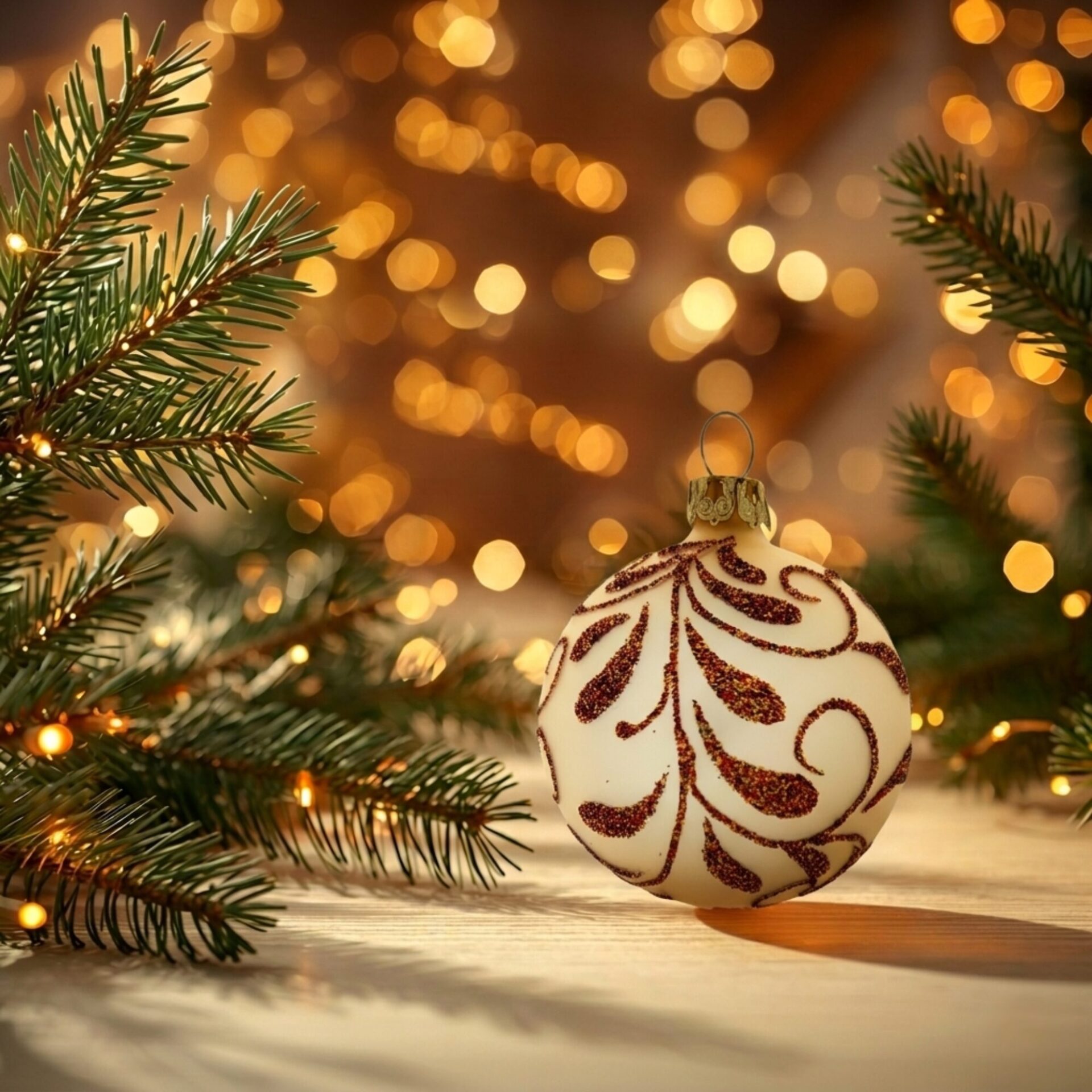 "come together" - 8 cm Weihnachtskugeln champagner gold matt - Image 4