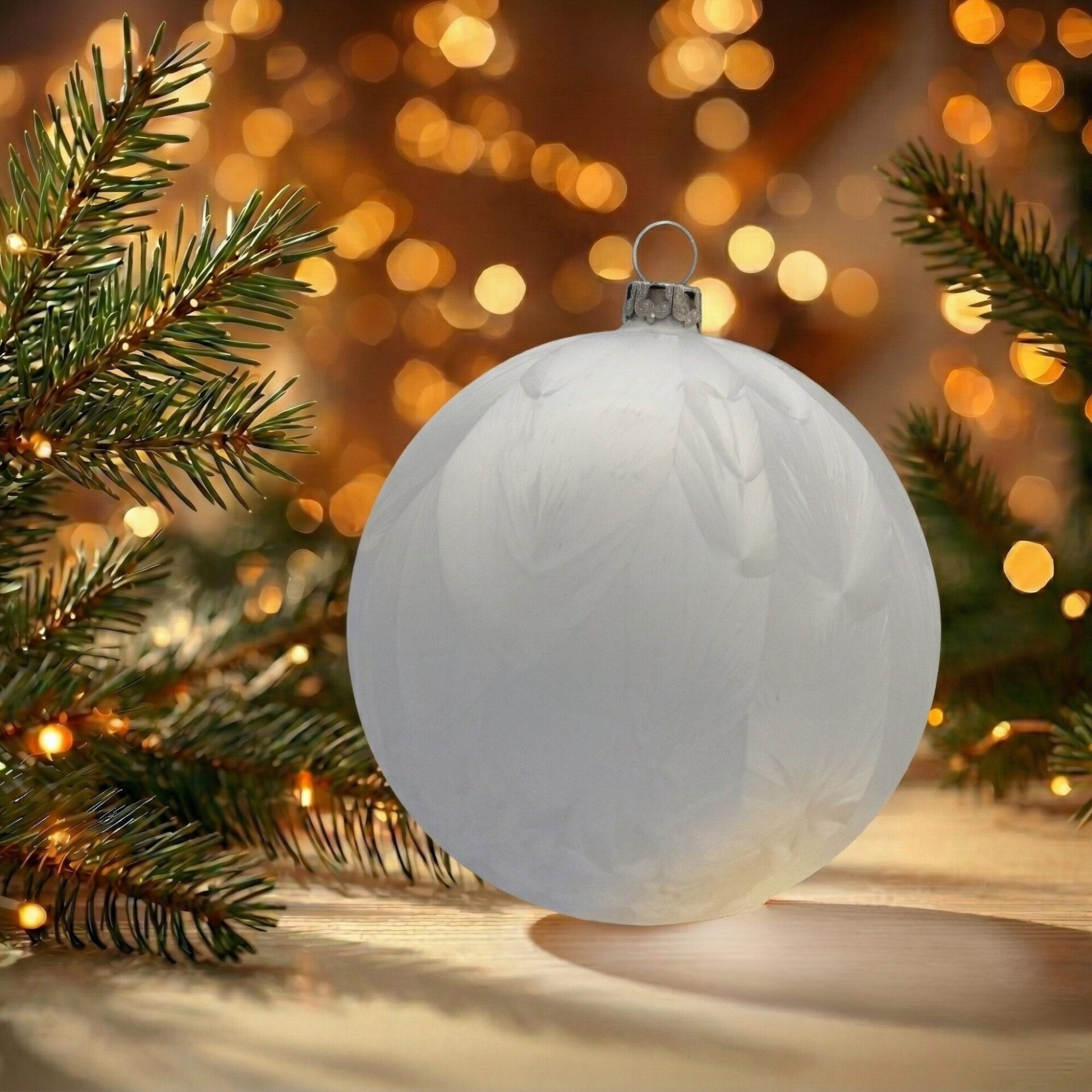 "snow white" - 6 cm Weihnachtskugeln weiß ice - Image 3