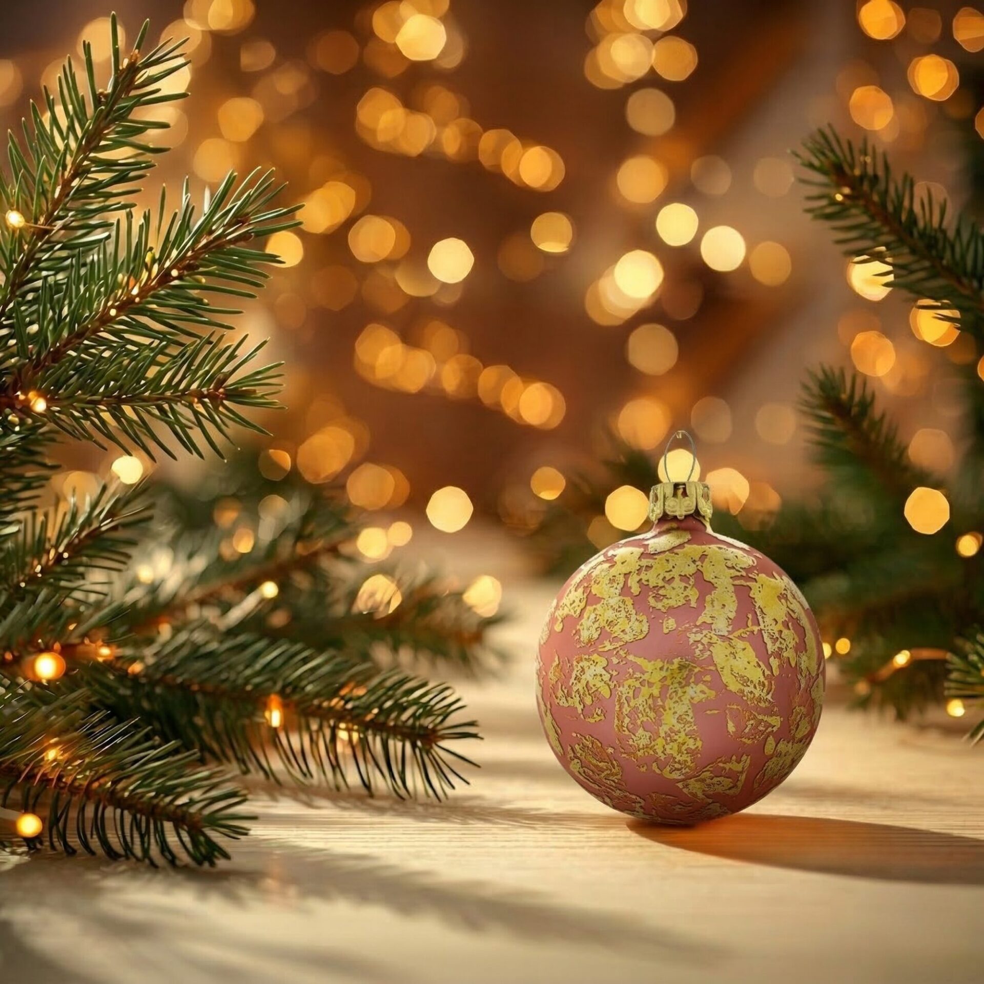 "sleeping beauty"- 8 cm Weihnachtskugeln rosé gold - Image 4