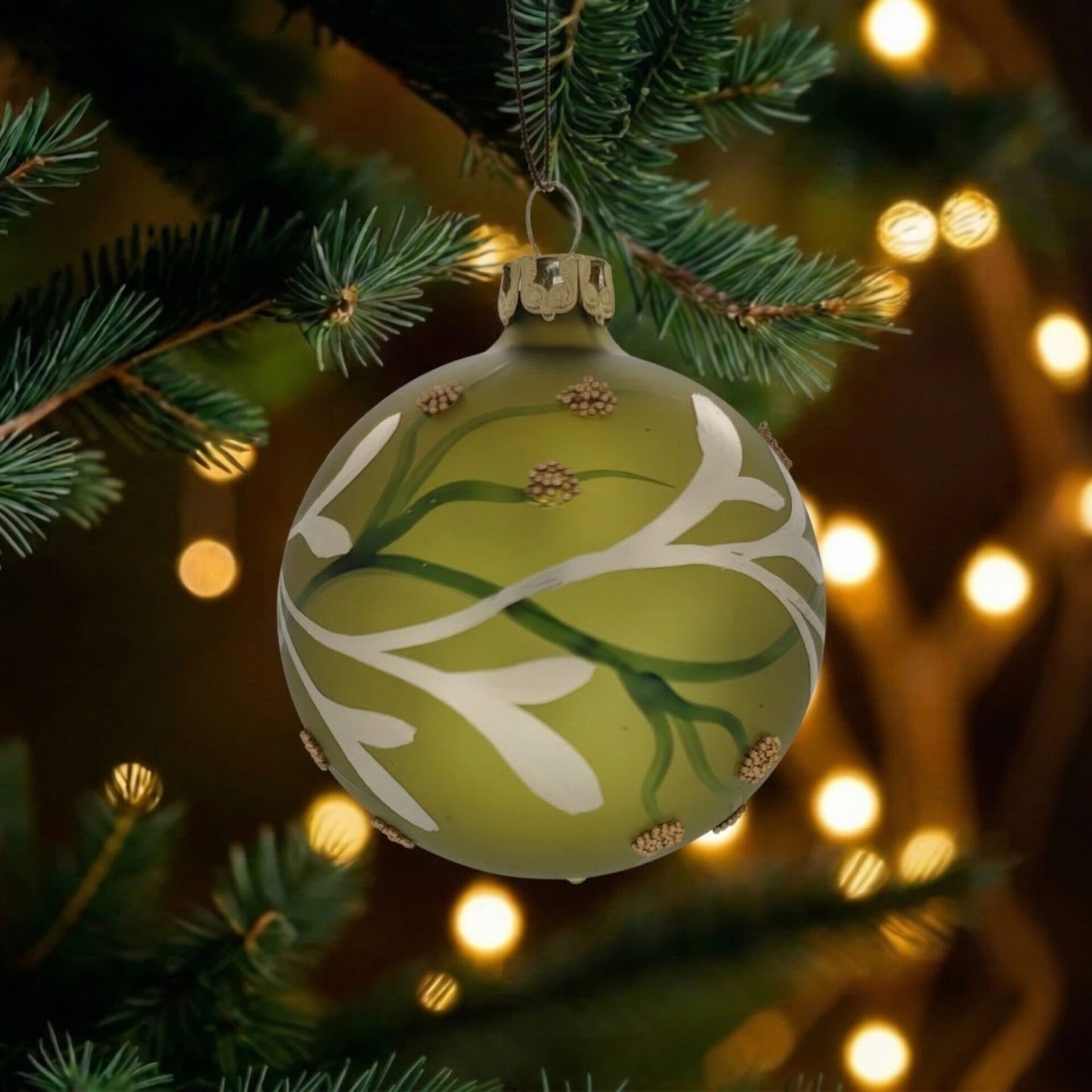 "nature connection" - 6 cm Weihnachtskugeln khaki grün - Image 5