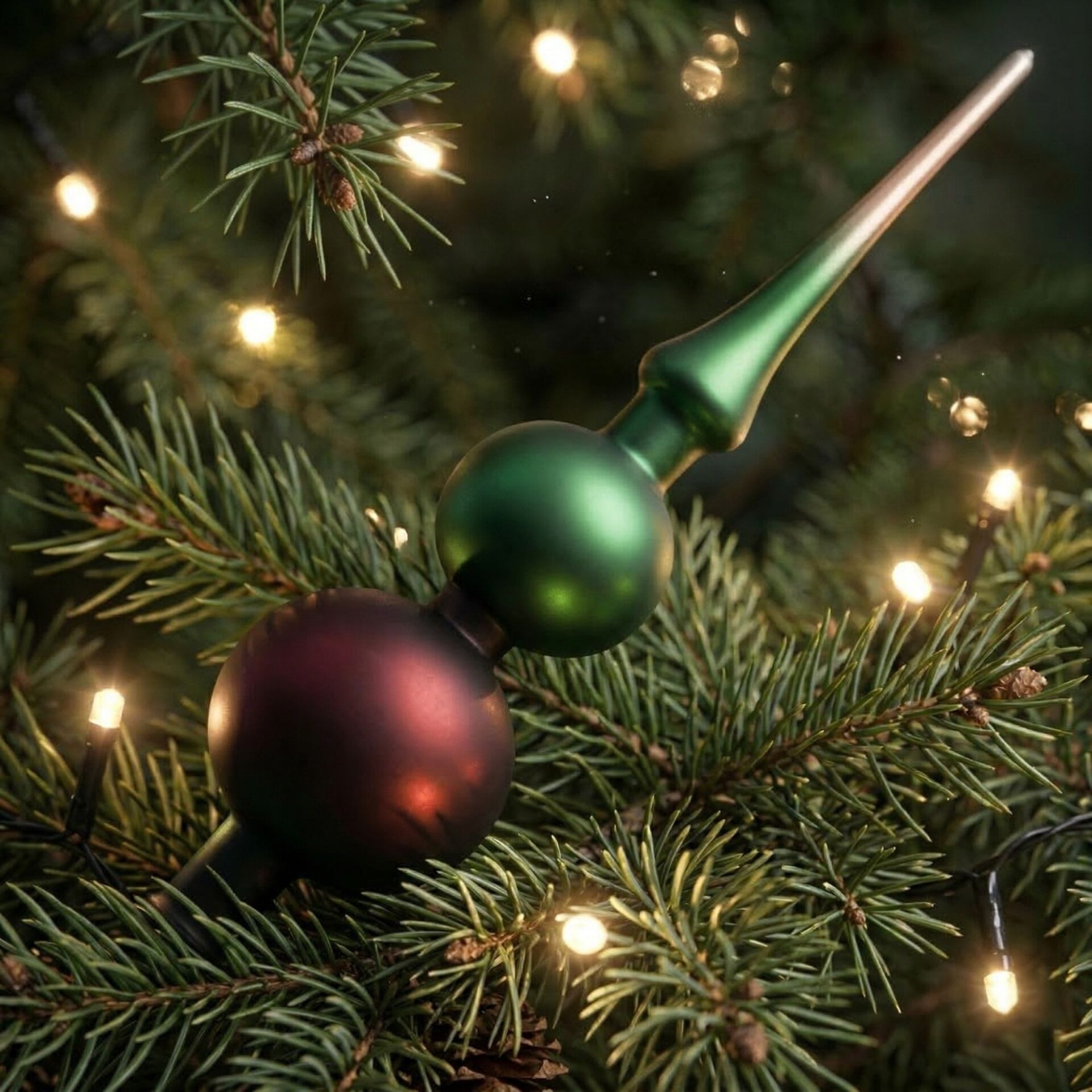 "be on earth" - Spitze 31 cm | Christbaumschmuck caramel braun grün - Image 4