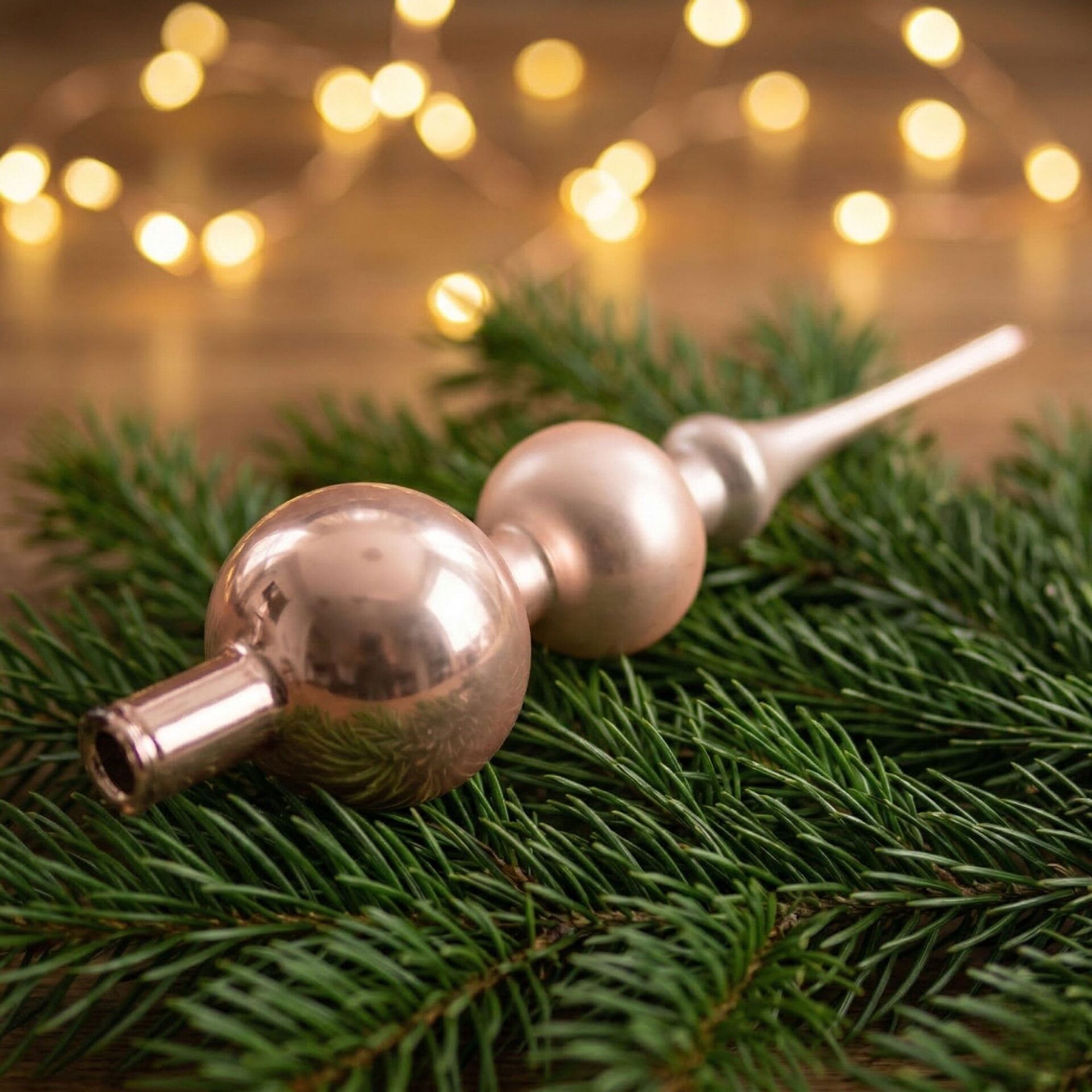 "come together" - Spitze 31 cm | Christbaumschmuck champagner gold - Image 4