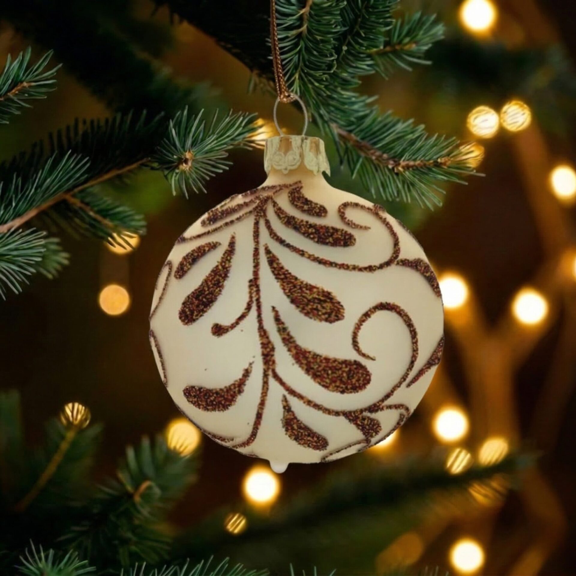 "come together" - 8 cm Weihnachtskugeln champagner gold matt - Image 5