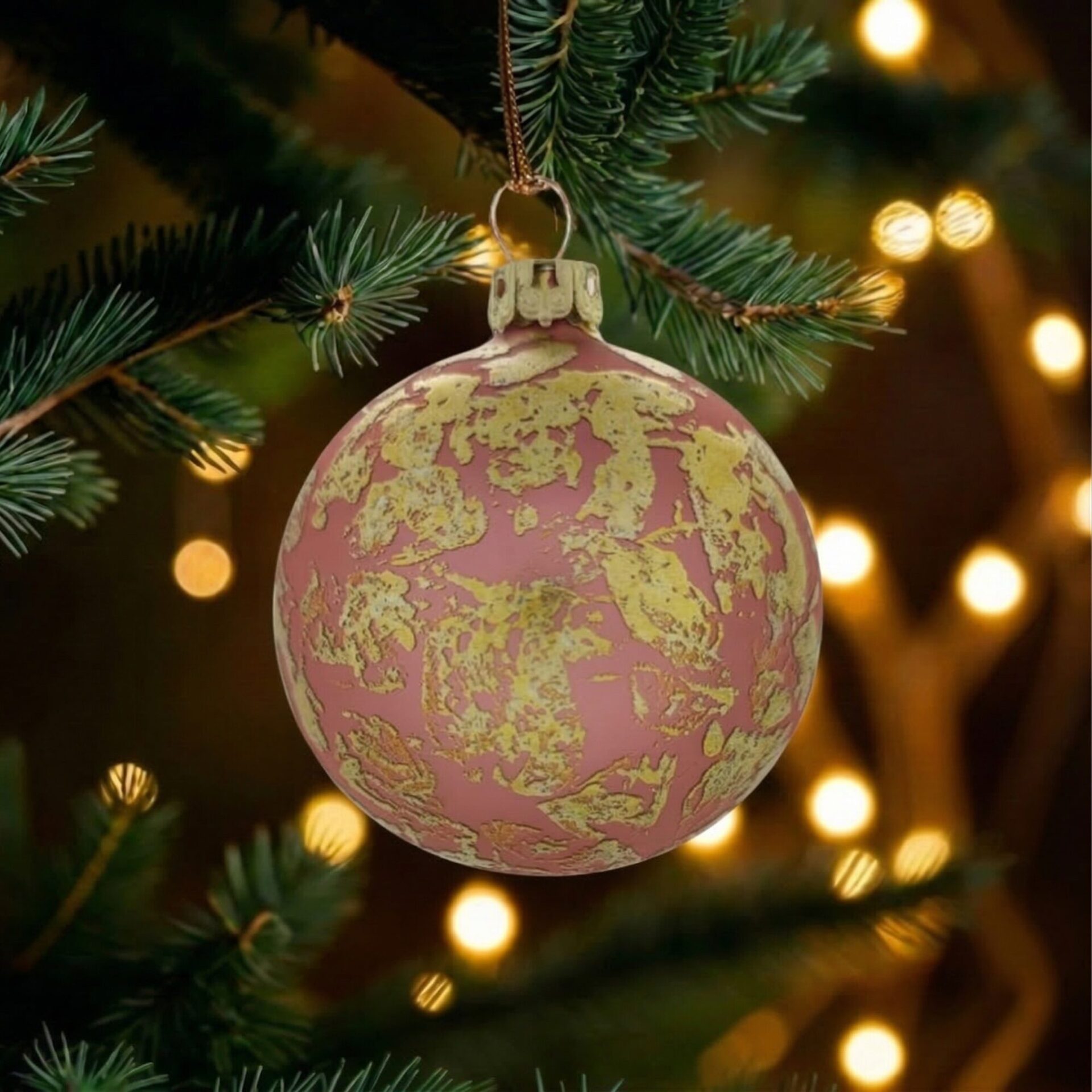 "sleeping beauty"- 8 cm Weihnachtskugeln rosé gold - Image 5