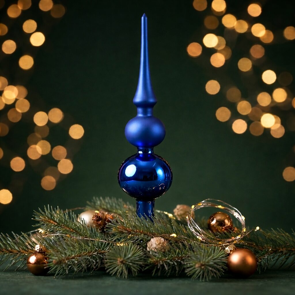 "the crown" - Spitze 31 cm | Christbaumschmuck azur blau - Image 5