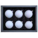 6er Set Weihnachtsbaumkugeln aus Glas von GlasWunder in softbaluer matter Farbe mit 6 cm Durchmesser in schwarzem Naturkarton