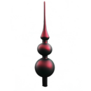 Christbaumspitze aus Glas mit 31cm Durchmesser in einem dunklen Rotton