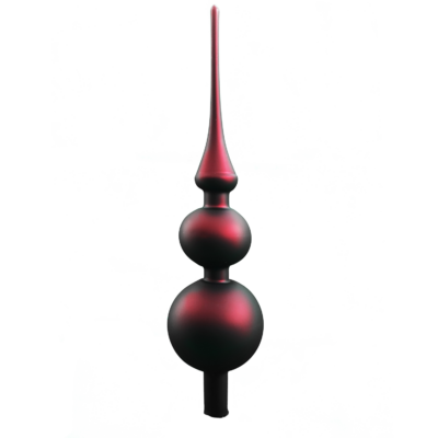 Christbaumspitze aus Glas mit 31cm Durchmesser in einem dunklen Rotton