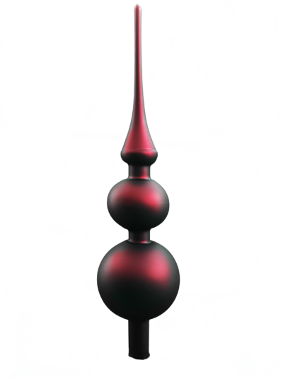 Christbaumspitze aus Glas mit 31cm Durchmesser in einem dunklen Rotton