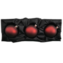 3er Set Christbaumkugeln aus Glas mit 8cm Durchmesser in Cappuccino matt aus einem schwarzen Seidentuch