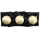 3er Set Christbaumkugeln aus Glas in einem matten Lind grün Ice Design mit 8cm Durchmesser auf einem schwarzen Seidentuch