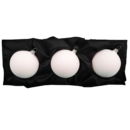 3er Set Christbaumkugeln aus Glas mit 8cm Durchmesser in einem matten Softweiß auf einem schwarzen Seidentuch