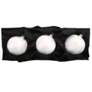 3er Set Christbaumkugeln aus Glas in einem weißen Softeffekt mit 8cm Durchmesser auf einem schwarzen Seidentuch