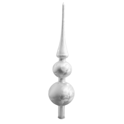 Christbaumspitze aus Glas in einem weißen Softeffekt mit 31cm Durchmesser
