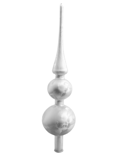 Christbaumspitze aus Glas in einem weißen Softeffekt mit 31cm Durchmesser