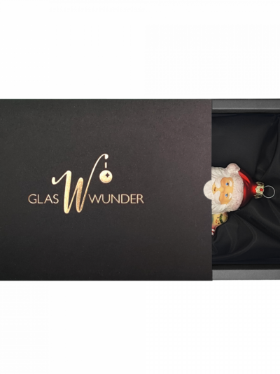 Christbaumschmuck Weihnachtsfigur, 10cm Durchmesser, mehrfarbig, in schwarzer Verpackung mit goldenem GlasWunder Logo