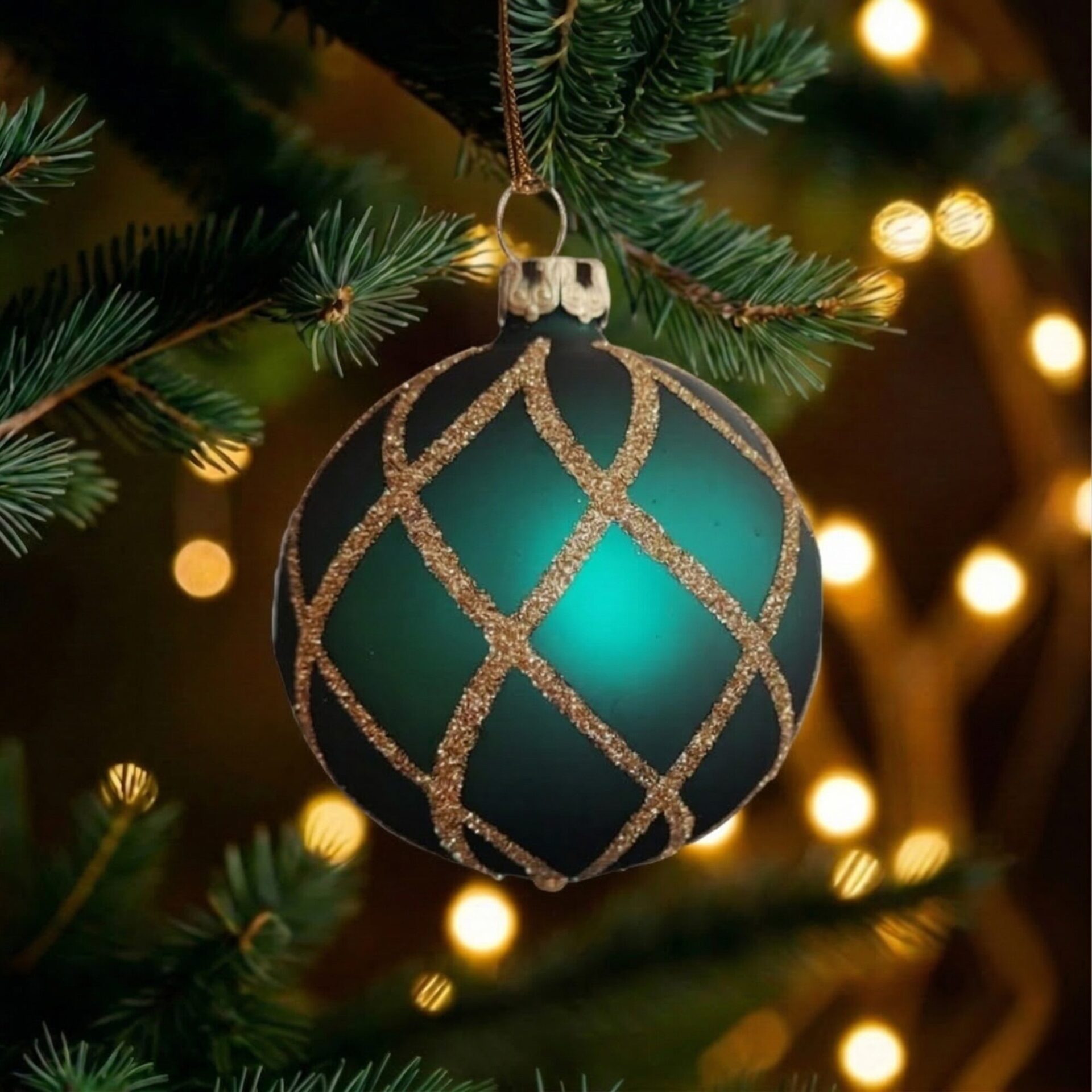 "royal navy" - 6 cm Weihnachtskugeln petrol gold matt - Image 5