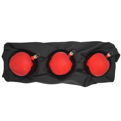 3er Set Christbaumkugel aus Glas mit 8cm Durchmesser in Hochglanz rot einfarbig