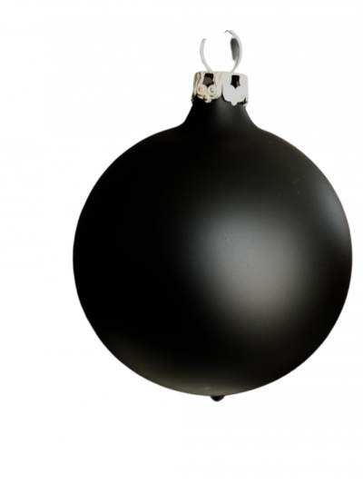 Schwarz matte Christbaumkugeln mit 8 cm Durchmesser aus Glas