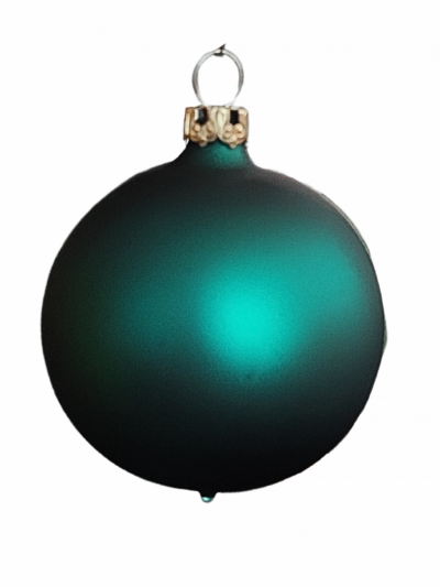 Christbaumkugel in petrol mattem Farbton mit 6 cm Durchmesser aus Glas