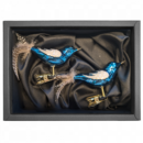 “our kingfisher” – Vogel 8 cm | Christbaumschmuck azur blau