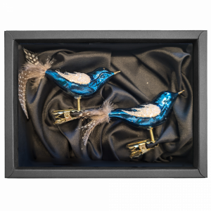 <b>“our kingfisher”</b> – Vogel 8 cm | Christbaumschmuck azur blau