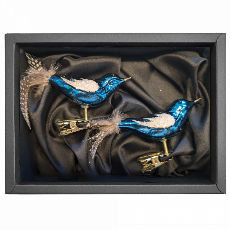 “our kingfisher” – Vogel 8 cm | Christbaumschmuck azur blau