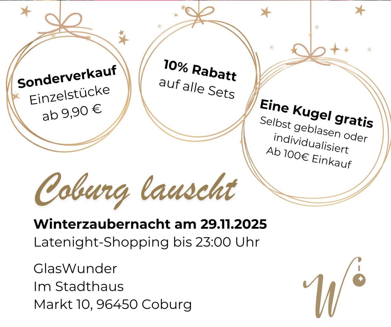 Coburg Lauscht - Winterzaubernacht 2025 - Late Night Shopping bei GlasWunder