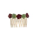 Haarspange Echtglas-Rot Grün