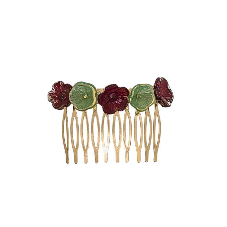 Haarspange Echtglas-Rot Grün