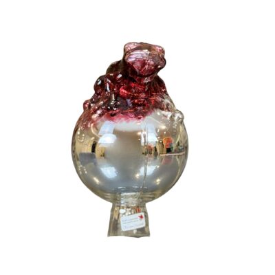 Rosenkugel Venezia Pink Frosch auf Kugel 12cm