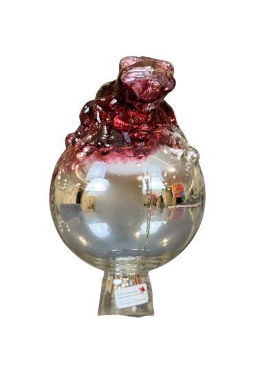 Rosenkugel Venezia Pink Frosch auf Kugel 12cm